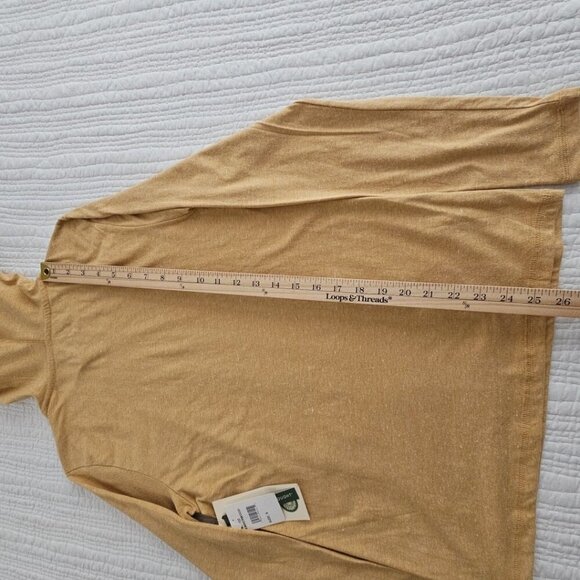 Threads For Thought Hoodie Women's S Golden Wheat Long Sleeve Slubby Cotton NEW - Picture 15 of 16